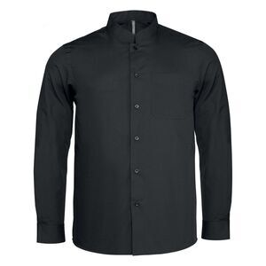 Kariban Mens Long Sleeve Mandarin Collar Shirt / Black
